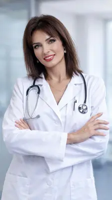 Alla Korolevska in surgical coat 400px